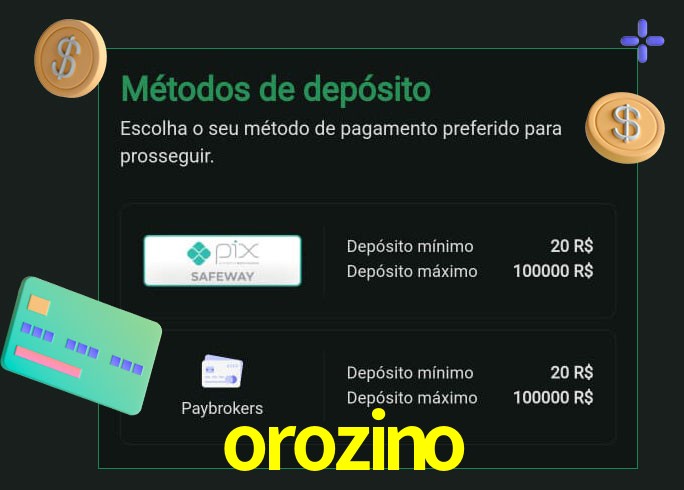 O cassino orozino oferece uma grande variedade de métodos de pagamento